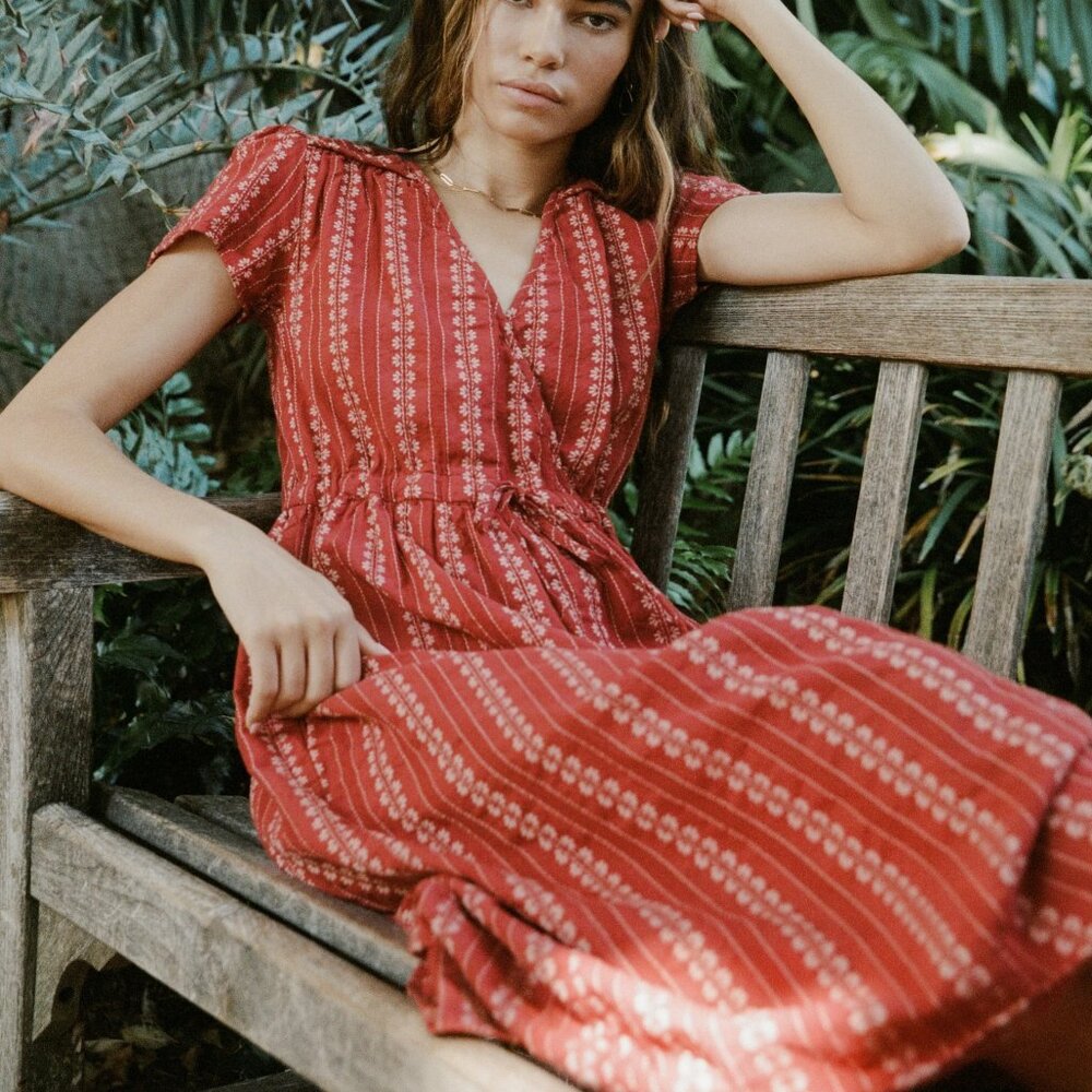 Dawn Dress by Christy Dawn in Hibiscus Zinnia Stripe - Picture 3 of 11